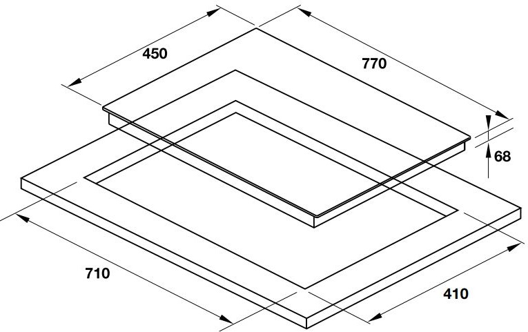 Bản vẽ bếp điện từ HC-I772A Hafele 2 vùng nấu