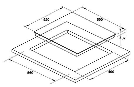 Bản vẽ bếp hông ngoại Hafele HC-R603A 536.01.631