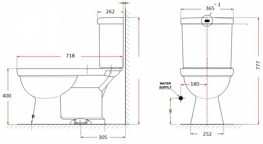 Bản vẽ bồn cầu VF-2714 American Standard