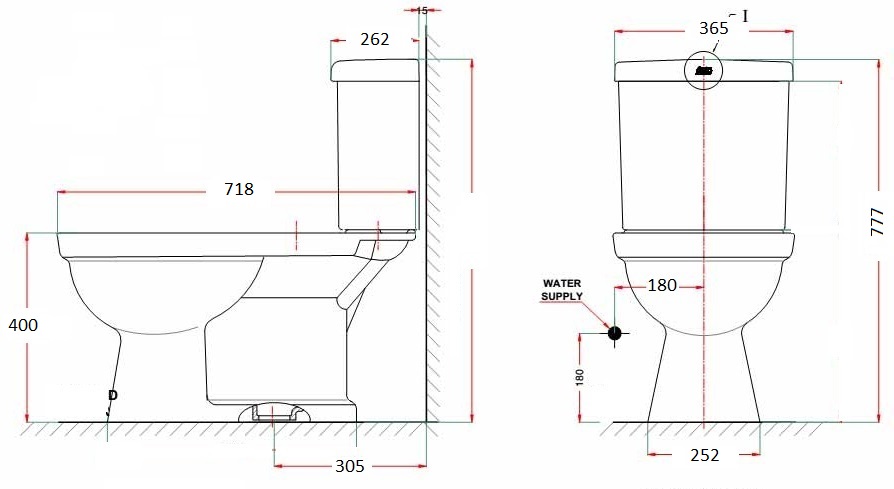 Bản vẽ bồn cầu VF-2714S3 American Standard