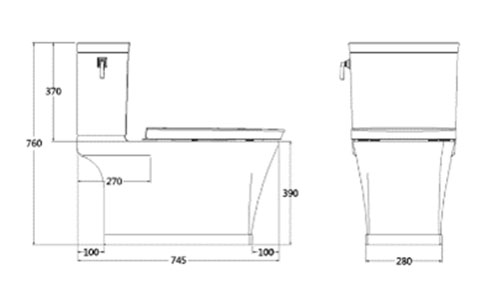 Bản vẽ bồn cầu American Standard VF-2781