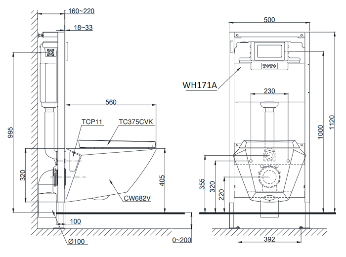 Bản vẽ kỹ thuật xí bệt CW682 WH171A MB171M#SS: