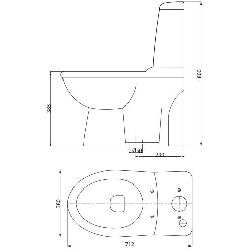 Bản vẽ bệ xí bệt VI107