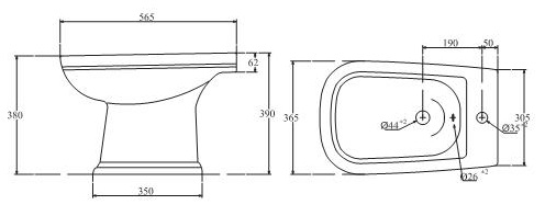 Bản vẽ bệ tiểu VB3 Viglacera