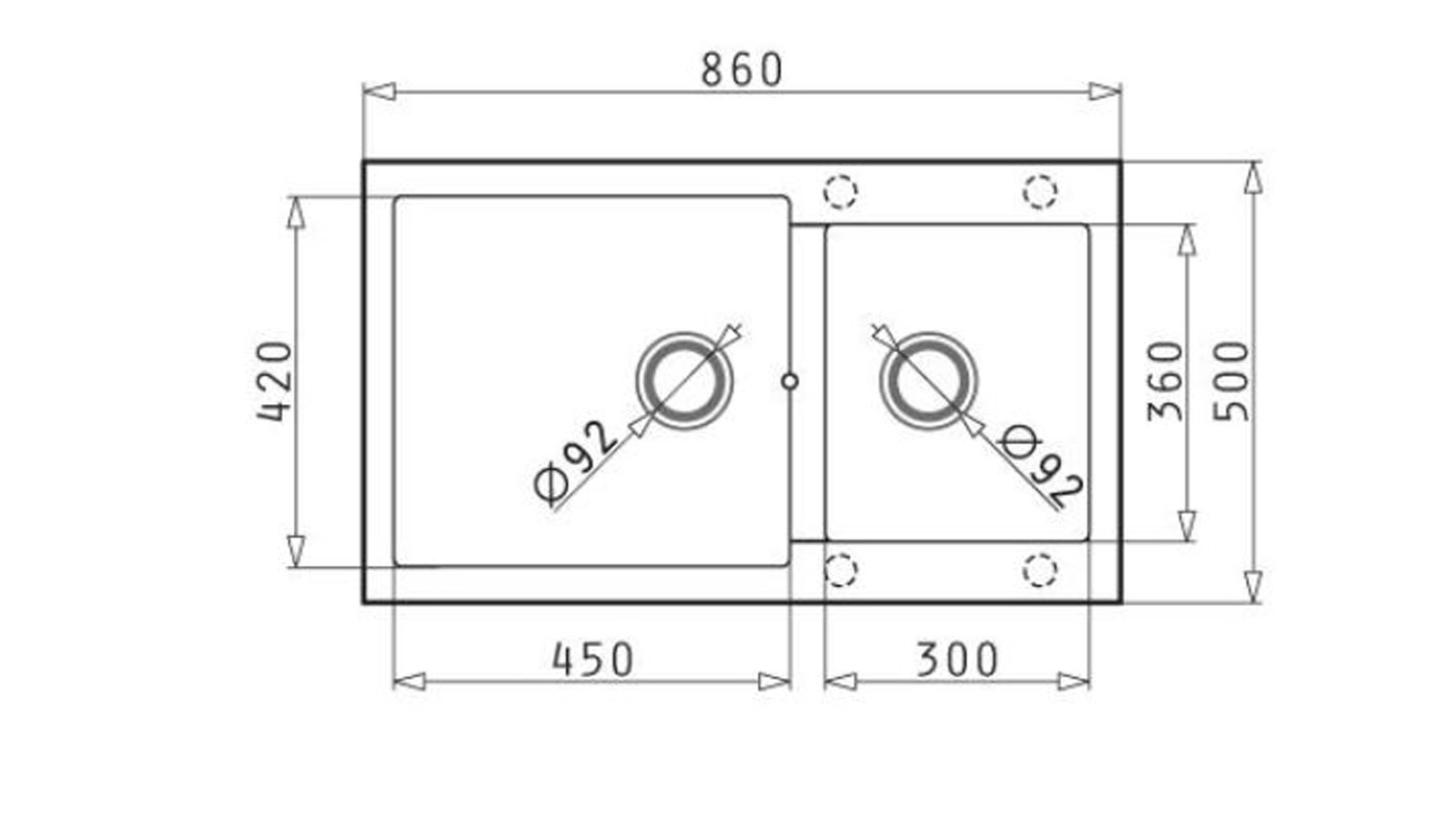 Bản vẽ kỹ thuật chậu rửa chén bát HMH 079812011 Bosch