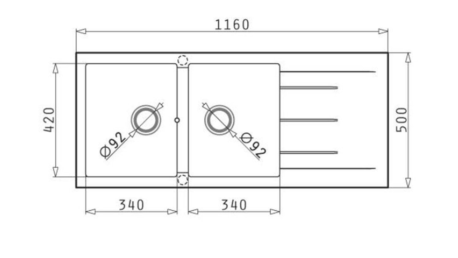 Bản vẽ kỹ thuật chậu rửa chén bát HMH 079814511 Bosch