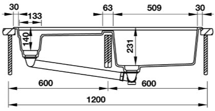 Bản vẽ chậu đá HS-GDD11446 hafele 2 hộc