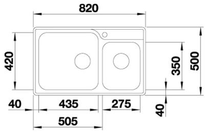 Bản vẽ chậu đá LEMIS XL 8-IF Hafele 2 hộc