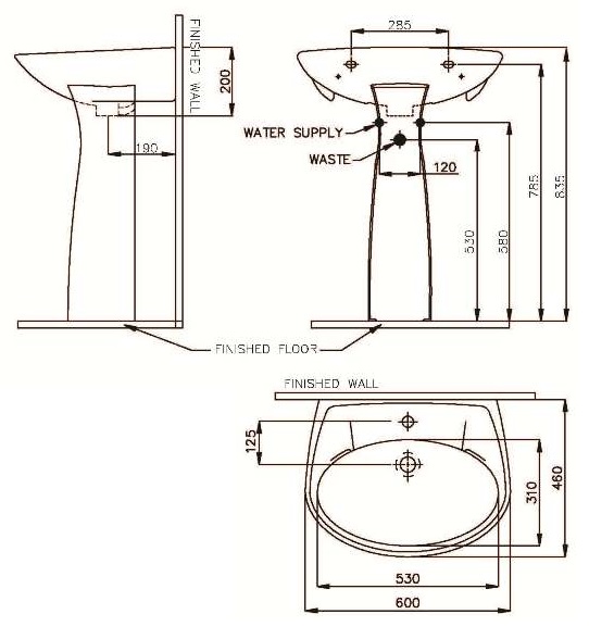 Bản vẽ lavabo Nahm SVW2310605XN01+SVH2310S300N01