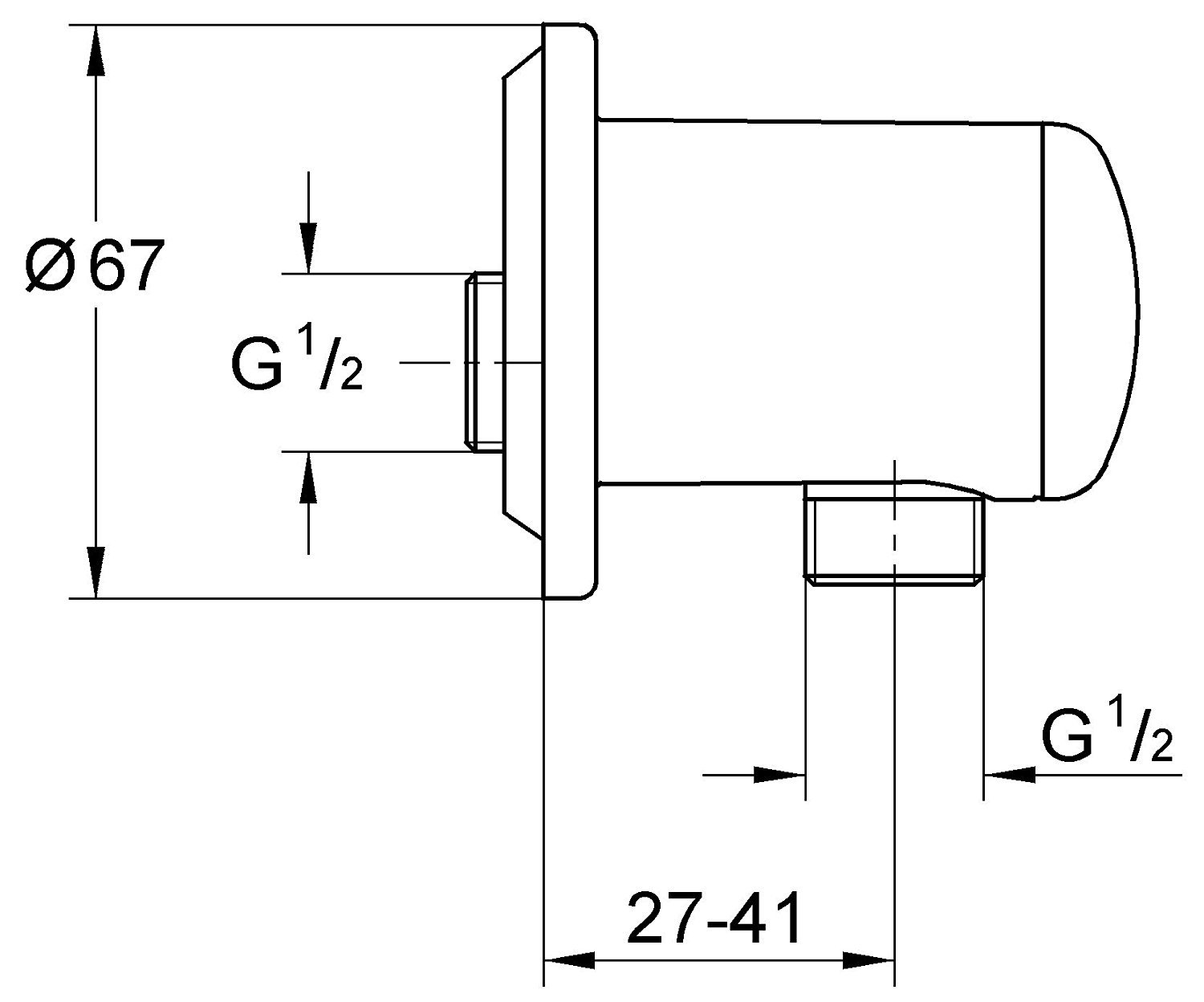 Bản vẽ kỹ thuật đầu ra nước Relexa Grohe 28671000