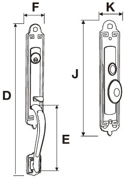 Kích thước khóa cửa Yale M8773 H2