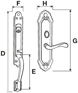 Kích thước khóa cửa yale-m8773-h1