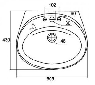 Bản vẽ lavabo Viglacera BS401