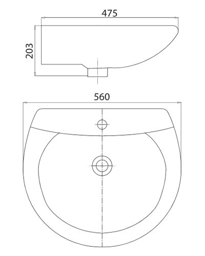 Bản vẽ lavabo Viglacera BS409