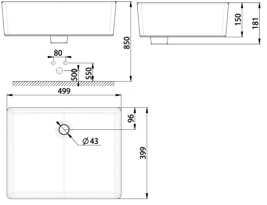 Bản vẽ chậu rửa mặt lavabo American WP-F611