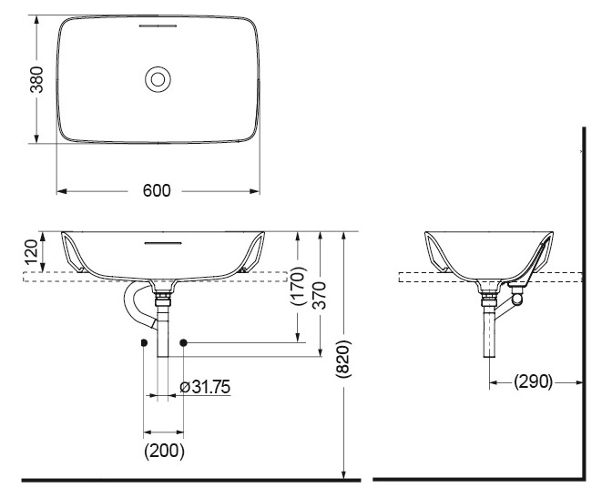 Bản vẽ bồn rửa mặt TOTO PJS06WE