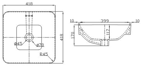 Bản vẽ kỹ thuật chậu rửa mặt CD20