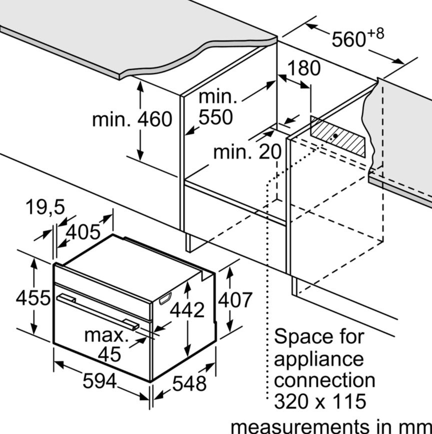 Bản vẽ lò hấp HMH CDG634BS1 Bosch