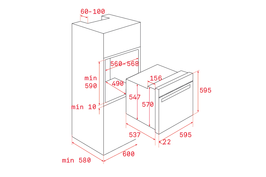 Bản vẽ lò nướng 41560050 Teka HBB 605