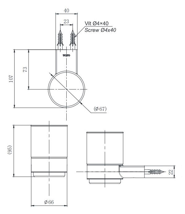 Bản vẽ ly đựng bàn chải đánh răng TOTO YAT201V