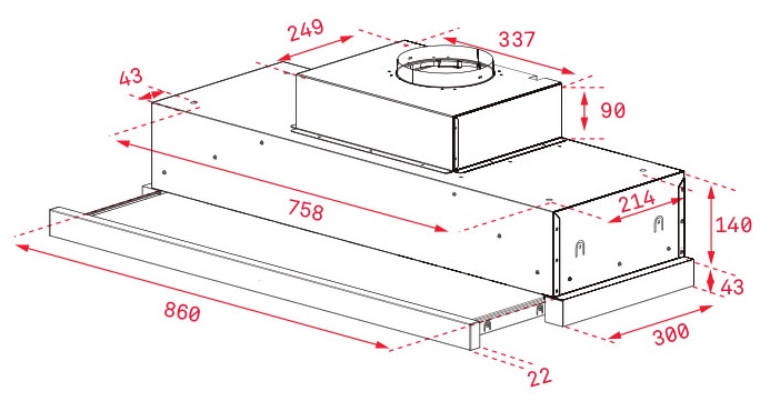 Bản vẽ kỹ thuật máy hút mùi Teka 40436840​ CNL 6815