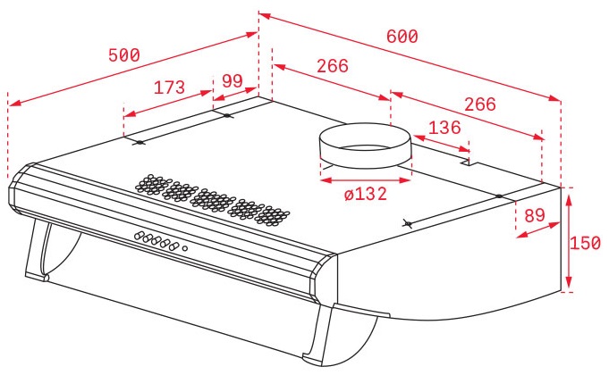 Bản vẽ kỹ thuật máy hút mùi Teka 40465532 C 6420 BK