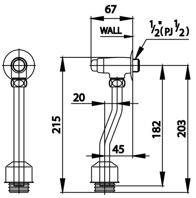 Bản vẽ van xả bồn tiểu nam CT471SS(HM)