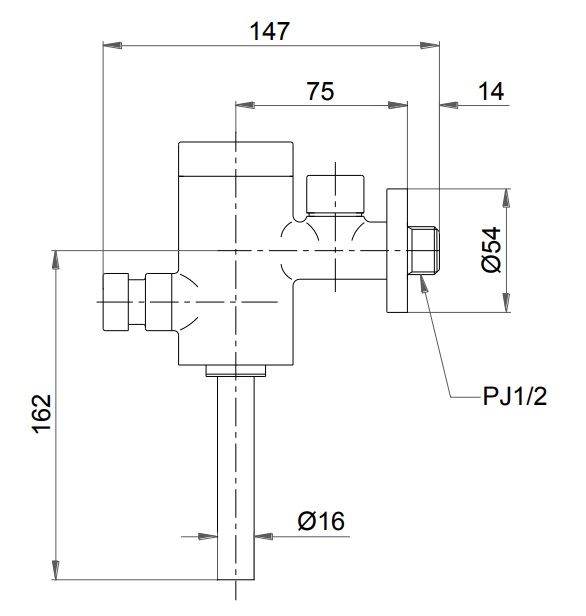 Bản vẽ bộ xả tiểu TX501U