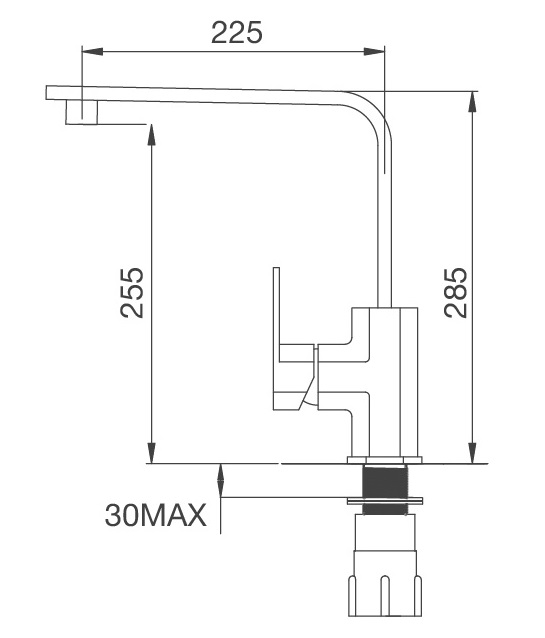 Bản vẽ vòi bếp K118-S Malloca nóng lạnh