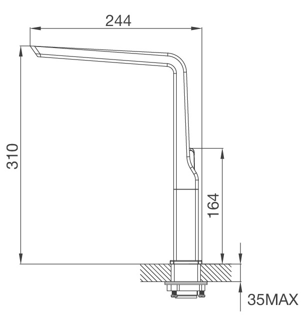 Bản vẽ vòi bếp K79C Malloca nóng lạnh