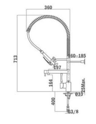 Bản vẽ kỹ thuật vòi rửa chén bát 182020210 My 202 Teka