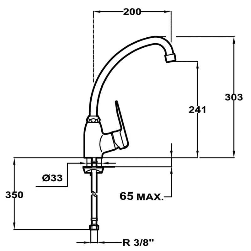 Bản vẽ kỹ thuật vòi rửa chén bát 5391212 In 912 Teka