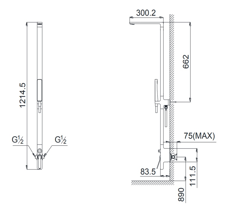 Bản vẽ kỹ thuật sen tắm TOTO DM912CAF