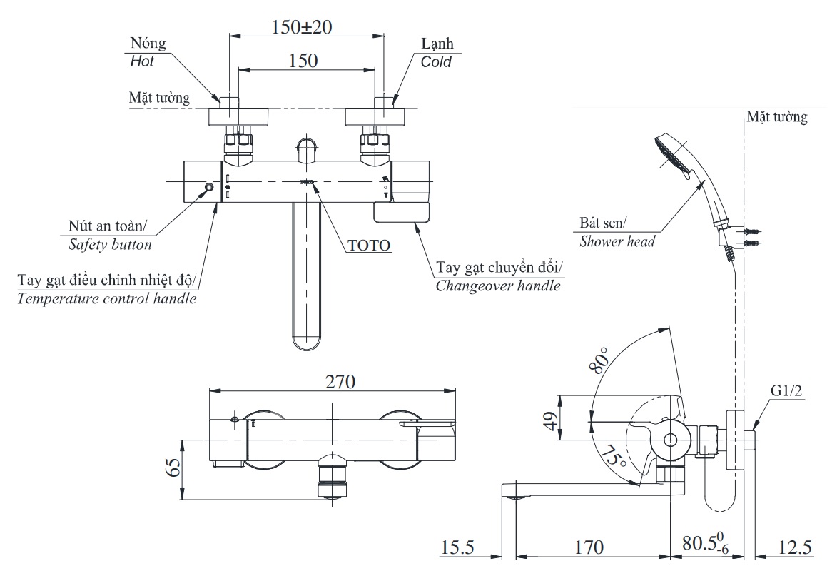 Bản vẽ sen tắm xả bồn TBV03427V DGH108ZR 