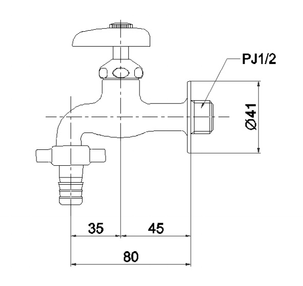 Bản vẽ vòi TOTO T26-13