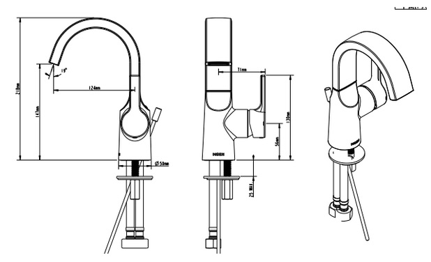 Bản vẽ kỹ thuật vòi lavabo Moen GN63121