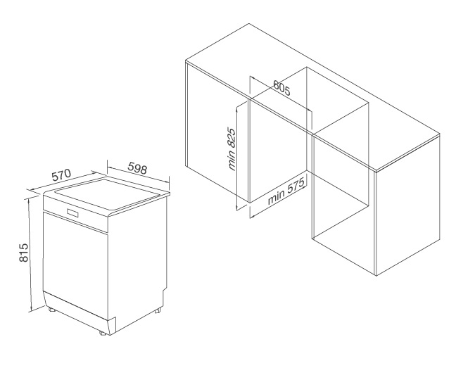 Bản vẽ kỹ thuật máy rửa chén Malloca WQP12-J7309E E5