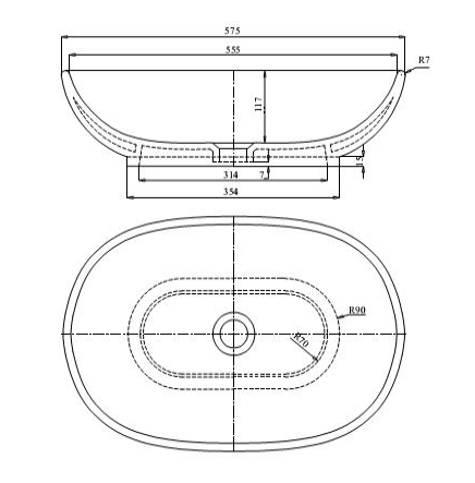 Bản vẽ kỹ thuật chậu rửa mặt CD15