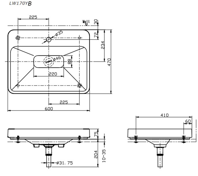 chậu rửa mặt LW170YB