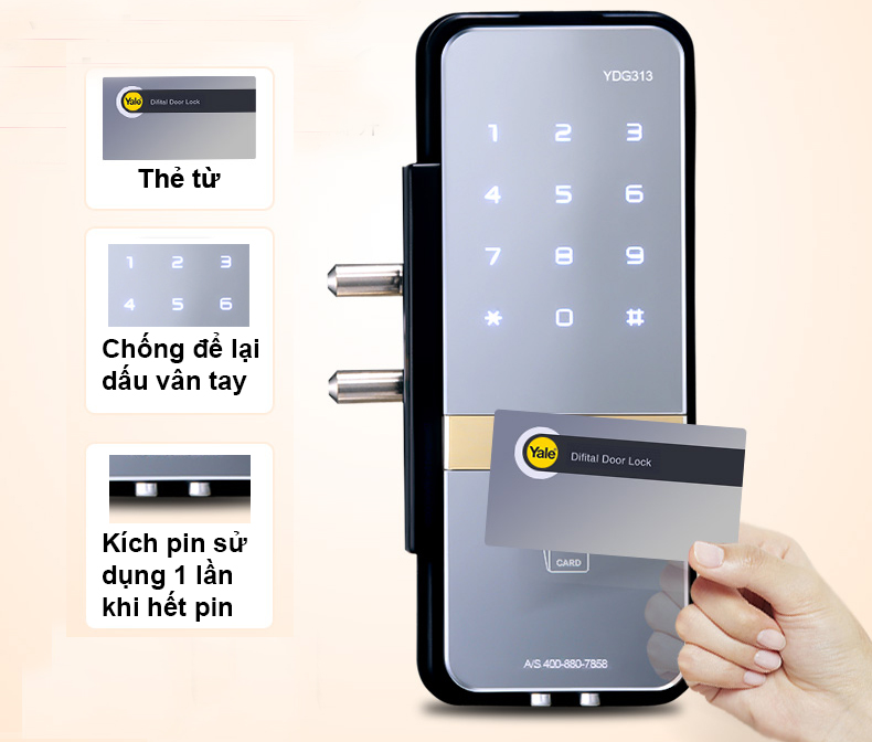 Chi tiết sản phẩm khóa thẻ từ YDG313