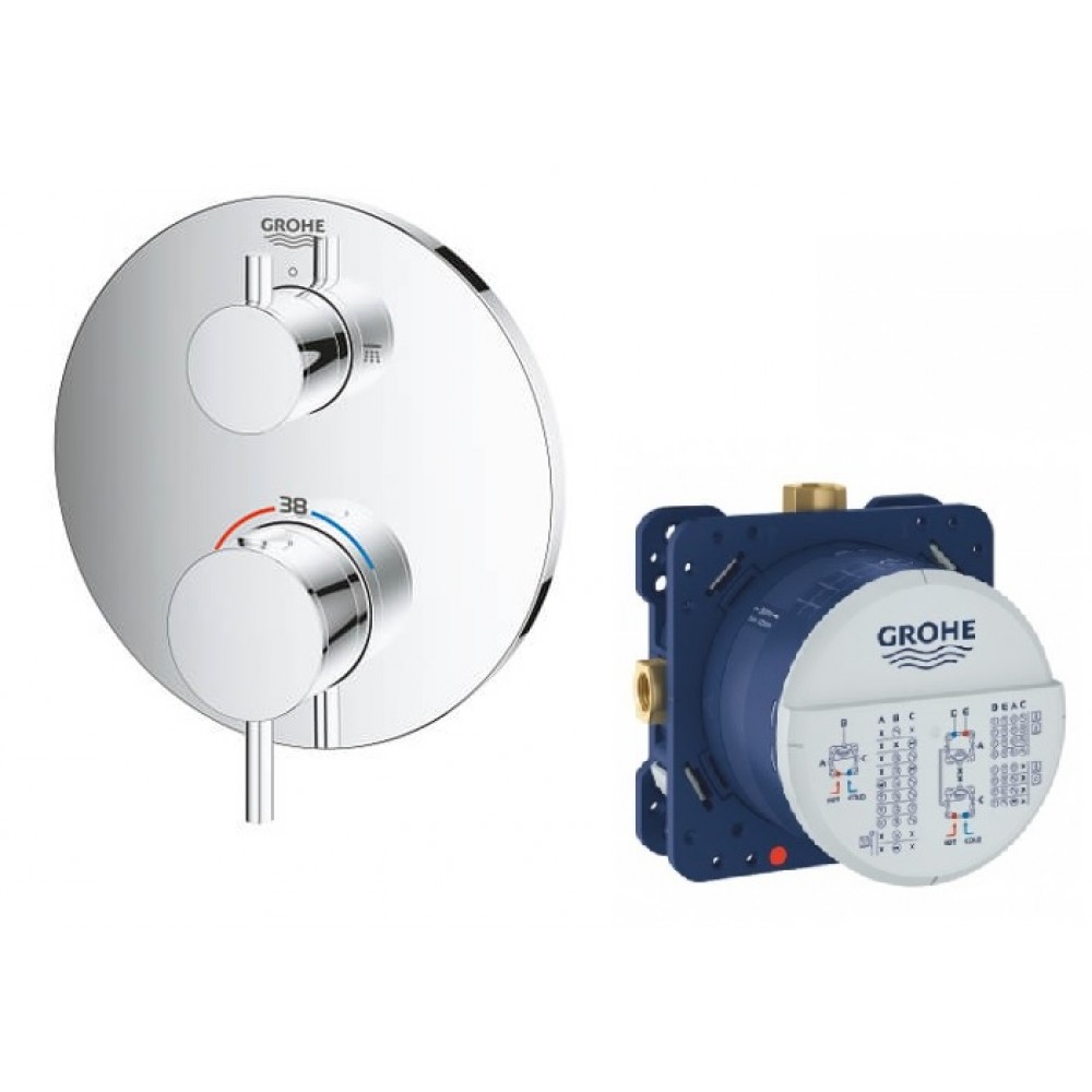 Mặt Bộ Trộn Âm Ổn Nhiệt Grohe Atrio Gắn Tường Mặt Bộ Trộn Âm Ổn Nhiệt Grohe Atrio Gắn Tường