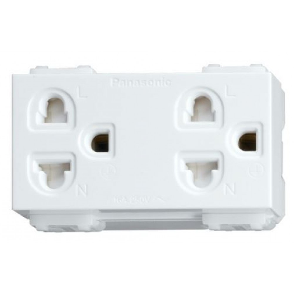 Ổ Cắm Đôi Panasonic WEV1582SW/WEV1582-7SW Dòng Wide 