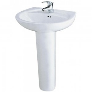 Chậu Rửa Lavabo Caesar Chân Dài L2220/P2437
