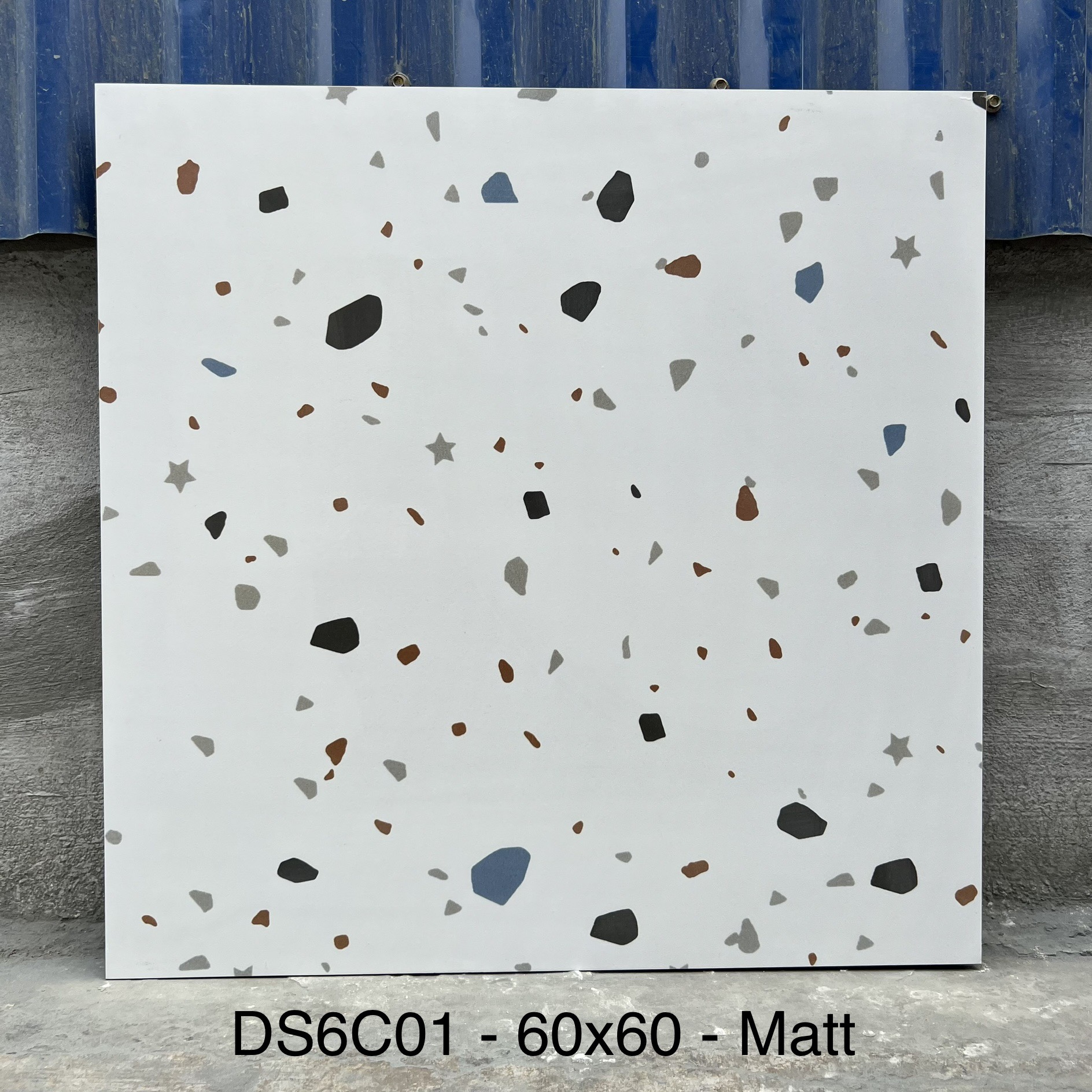 Gạch ốp lát terrazzo 60x60cm DS6C01 | Bề mặt matt