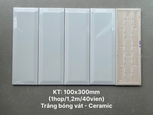 Gạch thẻ ốp tường trang trí 10x30cm 1300-B
