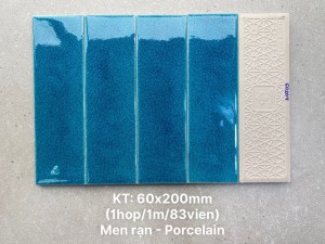 Gạch thẻ trang trí men rạn 6x20cm 60204