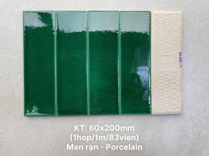 Gạch thẻ ốp tường trang trí men rạn 6x20cm 60206-C