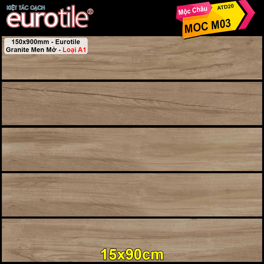 Gạch Eurotile 15x90 Mộc Châu MOC M03
