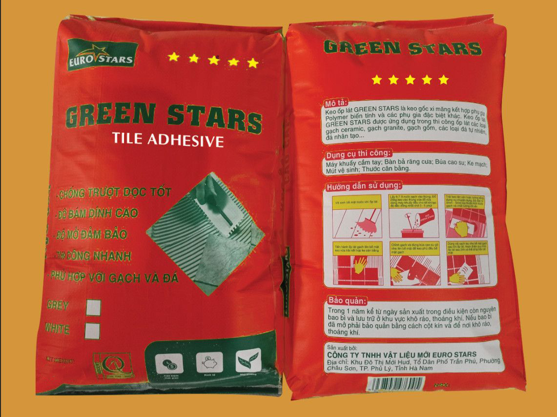 Keo dán gạch Green Stars nội thất ( bao đỏ ) | 20kg/bao