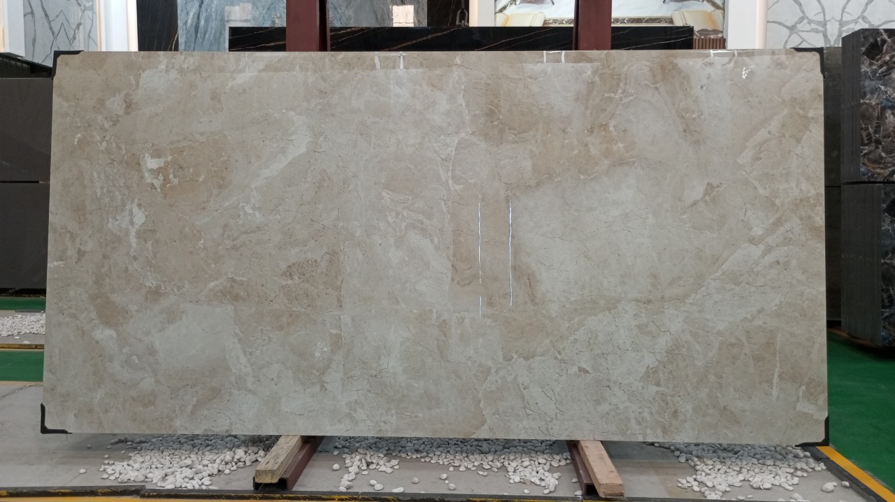 Gạch lát nền khổ lớn 120x240 Breccia Beige - ảnh thực tế